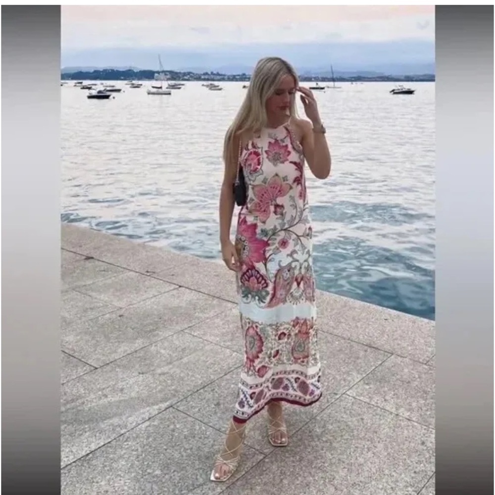 NWT ZARA BLOGGER FAVE FLOWING PRINTED MAXI DRESS - Picture 9 of 17